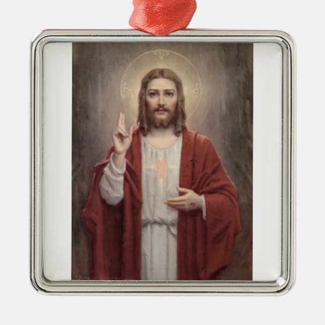 Jesus Christus Silbernes Ornament (Vorne)