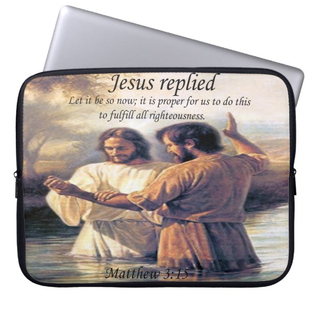 Jesus Christus Taufe Bild eins Laptopschutzhülle (Vorderseite)