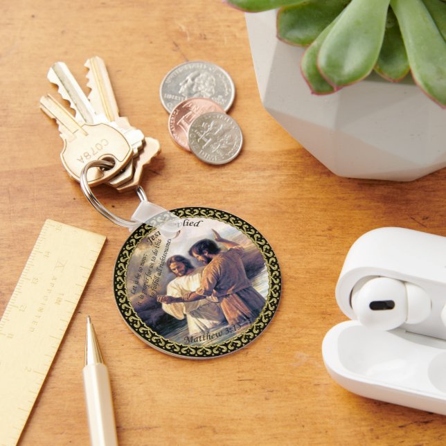 Jesus Christus Taufe Bild eins Schlüsselanhänger (Schreibtisch)