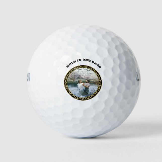 Jesus Christus Taufe Bild zwei Golfball (Vorderseite)