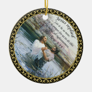 Jesus Christus Taufe Bild zwei Keramik Ornament