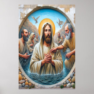 Jesus Christus Taufe Poster