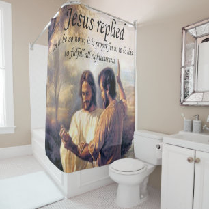 Jesus Christus-Taufebild eins Duschvorhang
