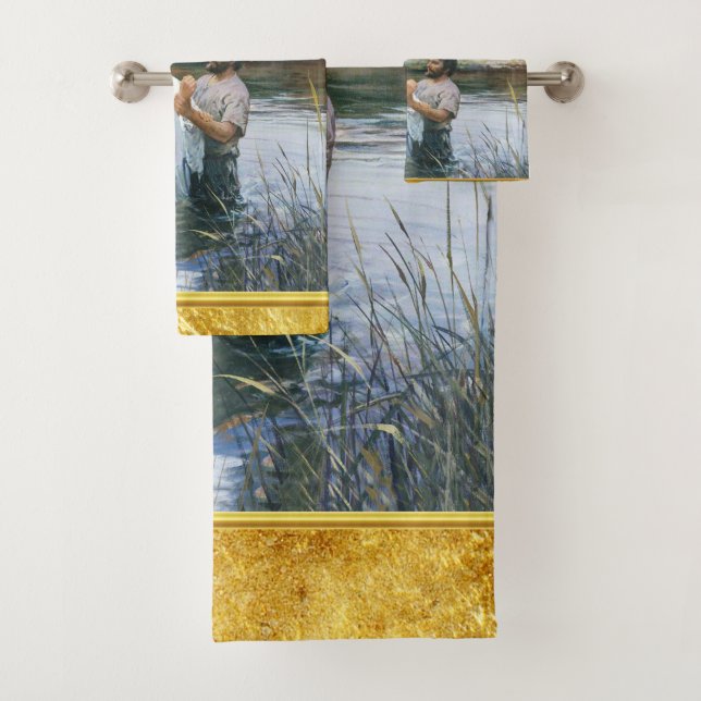 Jesus Christus-Taufebild zwei Badhandtuch Set (Insitu)