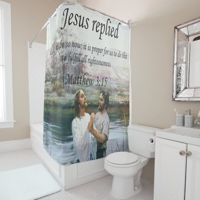 Jesus Christus-Taufebild zwei Duschvorhang (Beispiel)