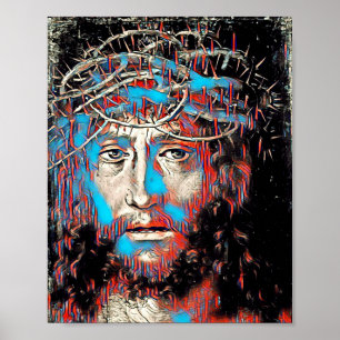 Jesus Christus trägt Abstrakte Kronenmalerei Poster