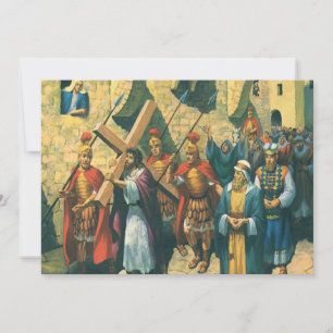 Jesus Christus trägt das Kreuz zu seiner Kreuzigun