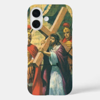 Jesus Christus trägt das Kreuz zu seiner Kreuzigun
