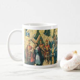 Jesus Christus trägt das Kreuz zu seiner Kreuzigun Kaffeetasse