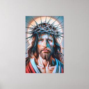 Jesus Christus trägt die Krone von Thorns Leinwanddruck