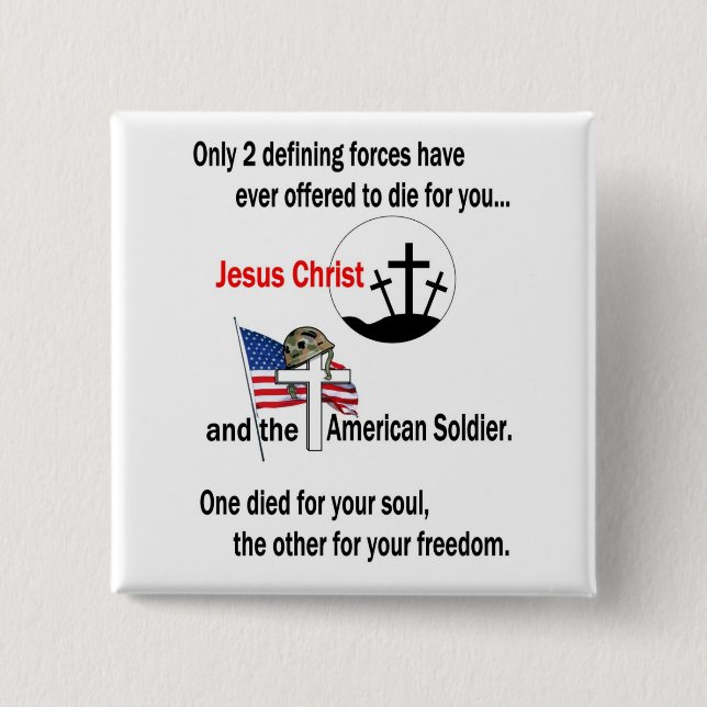 Jesus Christus und der amerikanische Soldat Button (Vorderseite)