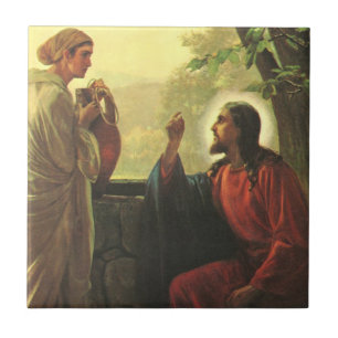 Jesus Christus und der barmherzige Samariter am Br Fliese