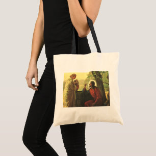 Jesus Christus und der barmherzige Samariter am Br Tragetasche