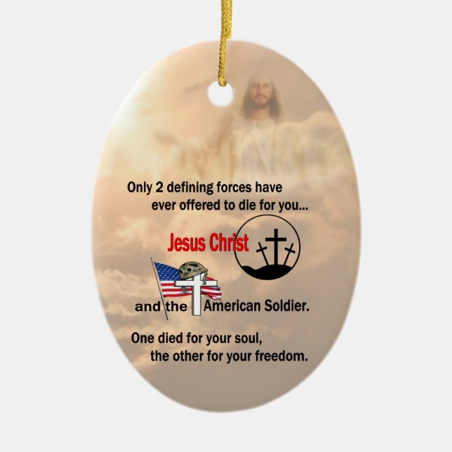 Jesus Christus und die amerikanische Keramik Ornament (Vorne)