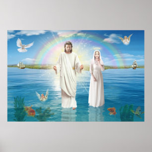 Jesus Christus und die Jungfrau Mary Regina Coeli Poster