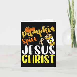 Jesus Christus und Pumpkin Gewürz Herbst Kaffee Karte