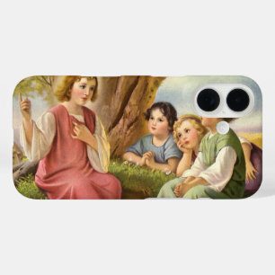 Jesus Christus unterrichtet Kinder, Vintage-Religi iPhone 16 Hülle