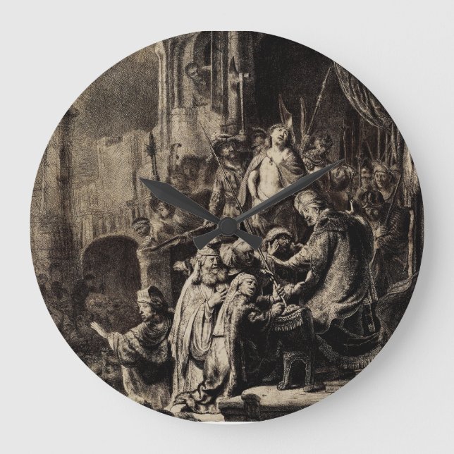 Jesus Christus vor Pilate Große Wanduhr (Vorderseite)