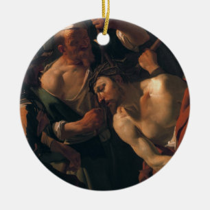 Jesus Christus w. die Krone von Thorns Keramik Ornament