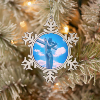 Jesus Christus Weihnachtsschmuck Schneeflocken Zinn-Ornament