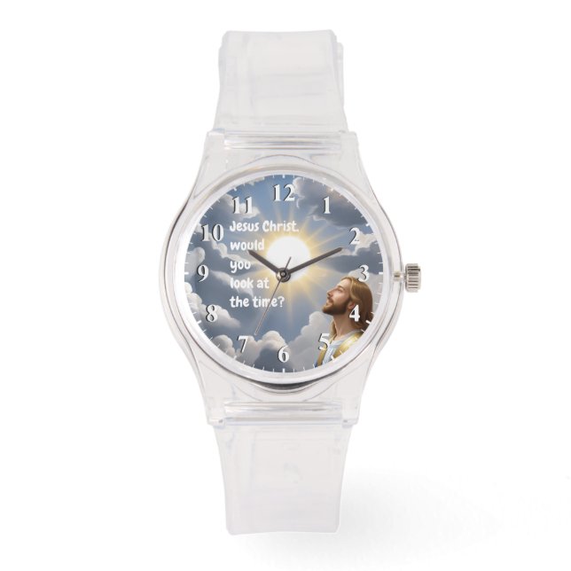 Jesus Christus würde Sie sich den Time Joke ansehe Armbanduhr (Vorderseite)