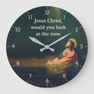 Jesus Christus, würdest du dir den Time Spaß anseh Große Wanduhr