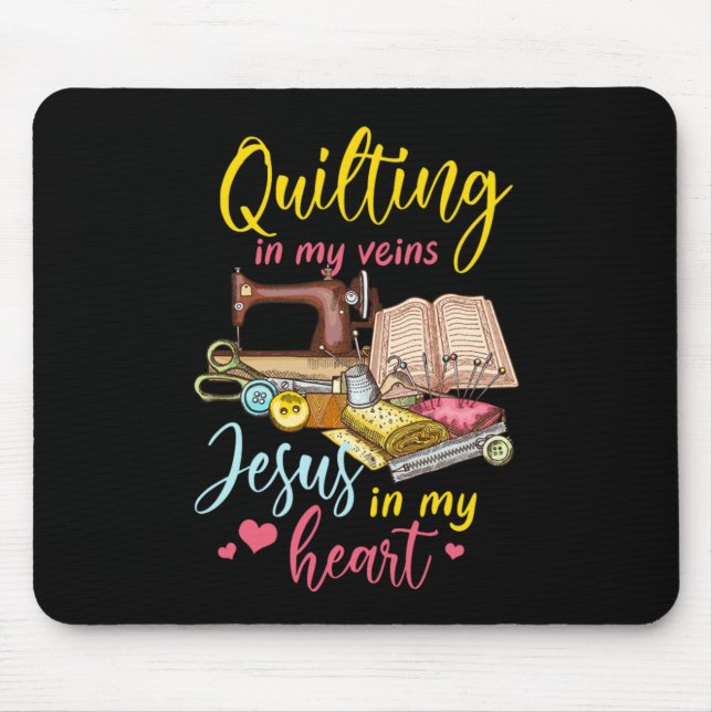 Jesus Christus zu beenden Religious Quilt Nähen Ma Mousepad (Vorne)