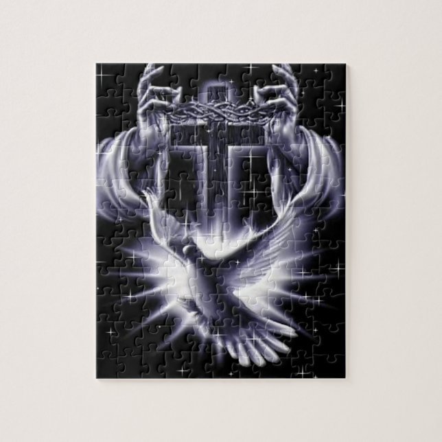 Jesus ChristusDornenkrone und Taube Puzzle (Vertikal)
