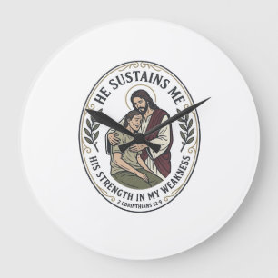 Jesus Chronische Krankheit Ermutigung T-Shirt Insp Große Wanduhr