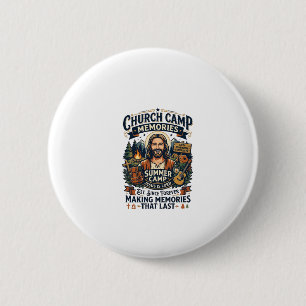 Jesus Church Camp VBS Nostalgie-Shirt Faith Based Button
