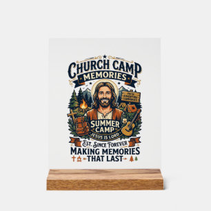 Jesus Church Camp VBS Nostalgie-Shirt Glaube basie Acrylschild