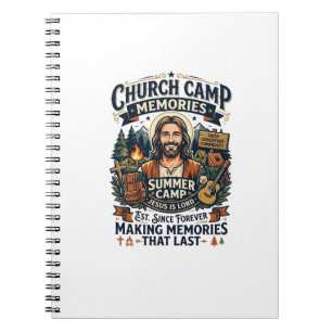 Jesus Church Camp VBS Nostalgie-Shirt Glaube basie Notizblock