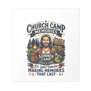 Jesus Church Camp VBS Nostalgie-Shirt Glaube basie Notizblock