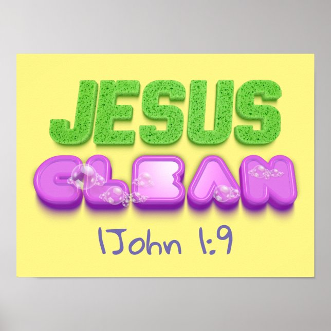 Jesus Clean hat niedliches christliches Design ver Poster (Vorne)