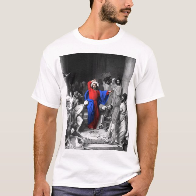 Jesus Cleansing des Tempels T-Shirt (Vorderseite)