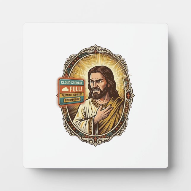 Jesus Cloud-Speicher voll Warnung Paywall Tech Hum Fotoplatte (Vorderseite)