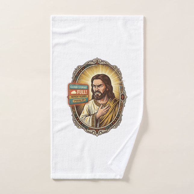 Jesus Cloud-Speicher voll Warnung Paywall Tech Hum Handtuch (Handtuch)