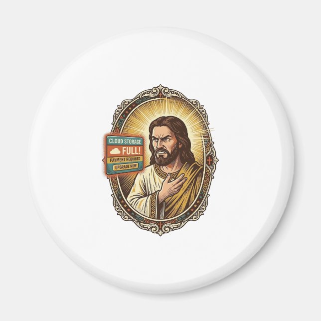 Jesus Cloud-Speicher voll Warnung Paywall Tech Hum Magnet (Vorne)