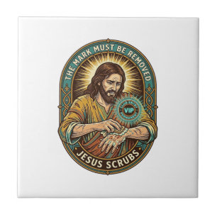 Jesus Club Handstempel wird nicht Morgenhumor abwa Fliese