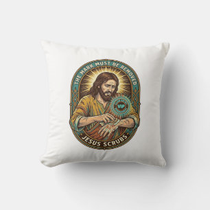 Jesus Club Handstempel wird nicht Morgenhumor abwa Kissen