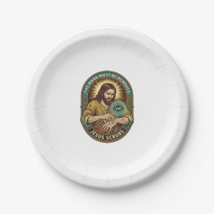 Jesus Club Handstempel wird nicht Morgenhumor abwa Pappteller