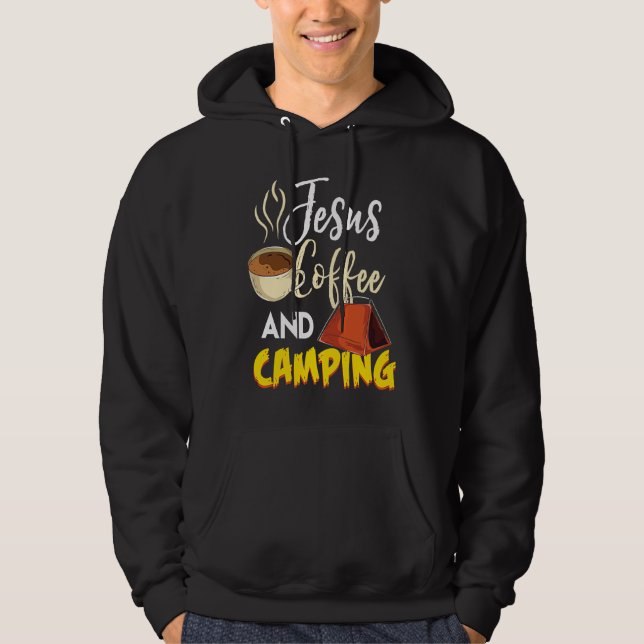 Jesus Coffee & Camping  Great Christian Camping Ca Hoodie (Vorderseite)