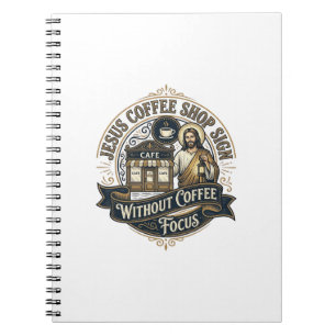 Jesus Coffeeshop-Schild ohne Kaffee-Fokus Jesus Notizblock