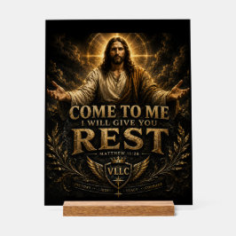 Jesus Come to Me Christian Gold Sacred Art Acrylschild