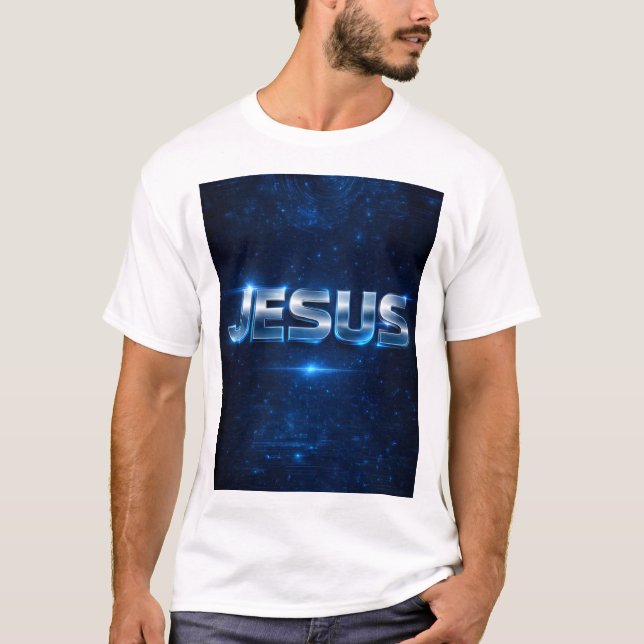 JESUS – Cosmic Metallic Glow T-Shirt (Vorderseite)