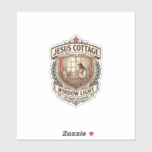 Jesus Cottage Fenster Licht Jesus Cottage Fenster  Aufkleber