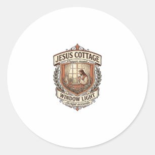 Jesus Cottage Fenster Licht Jesus Cottage Fenster  Runder Aufkleber