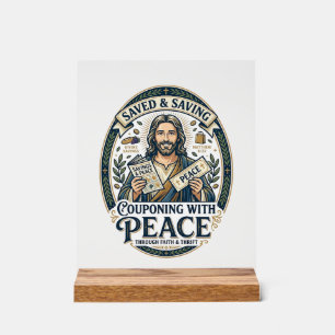 Jesus Coupon Second-Hand Frugal-Shirt Glaube-basie Acrylschild