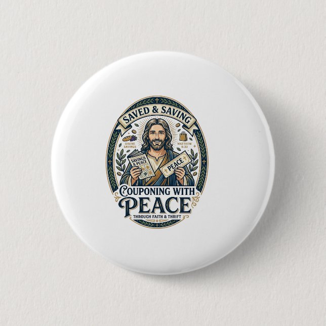 Jesus Coupon Sparsamkeits-Shirt Glaube Basiertes D Button (Vorderseite)