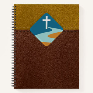 Jesus Cross auf Leder Hintergrundbericht für Männe Notizbuch